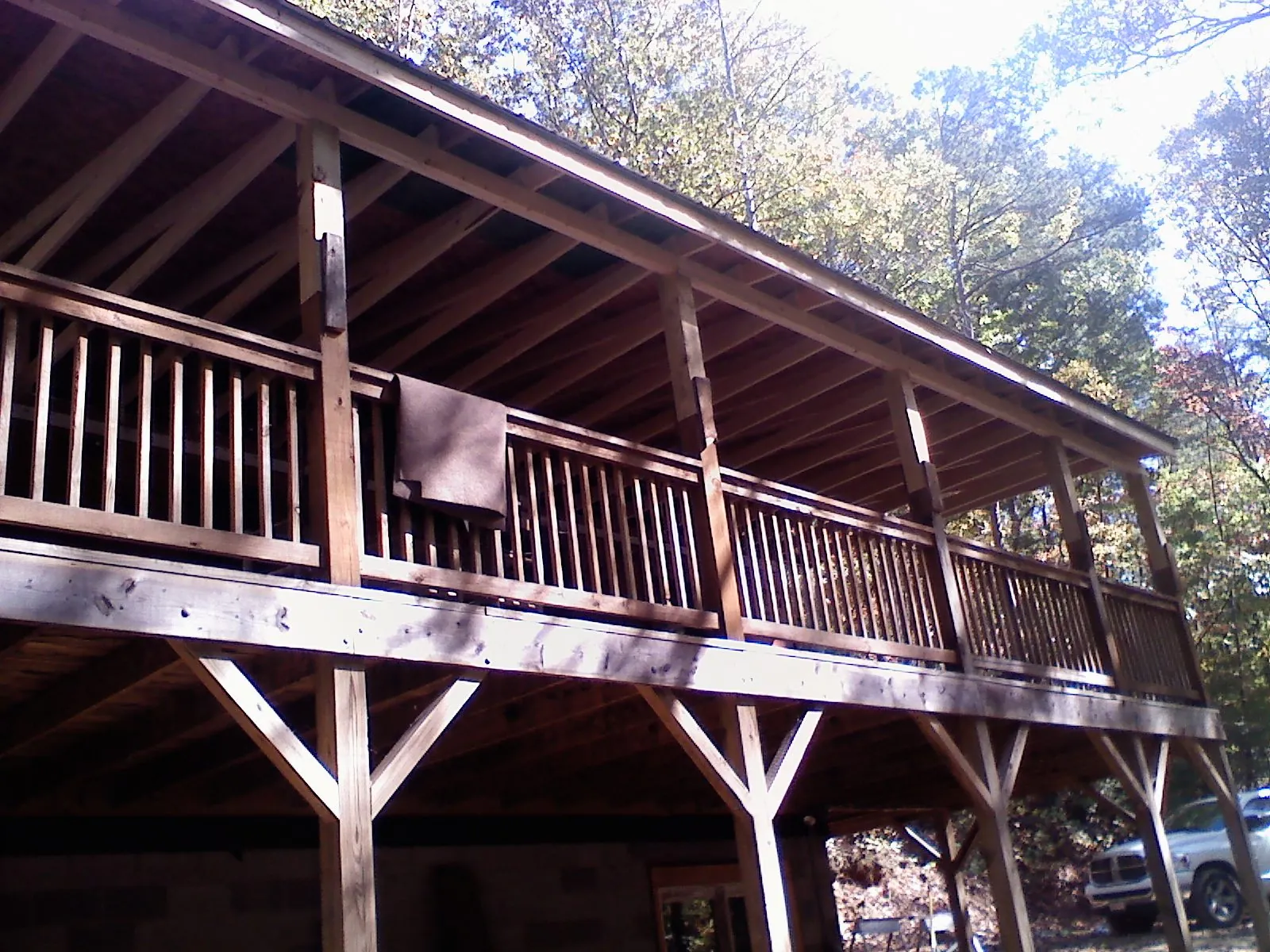 Timber framing under a new elevated porch and deck — Roof Leak Repair in Labadie by Roofing Brothers